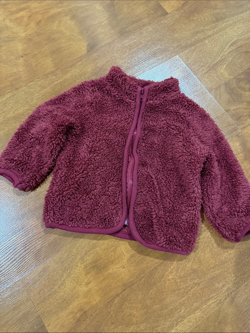 chick pea Plush Zip-Front Puffer Jacket - Burgundy